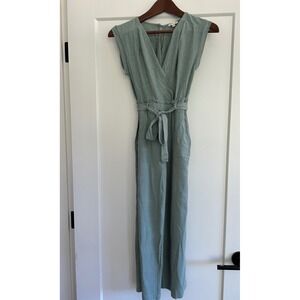 Monteau Girl Jumpsuit Kids Size‎ 10 Green Sleeveless Tie Waist Casual